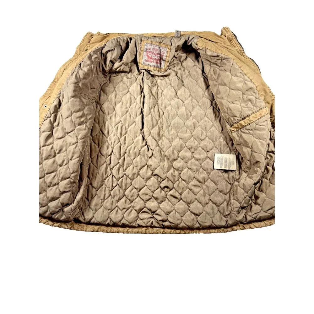 Levi’s Y2K Brown Quilted Field Jacket Mens M Military Utility 2000s